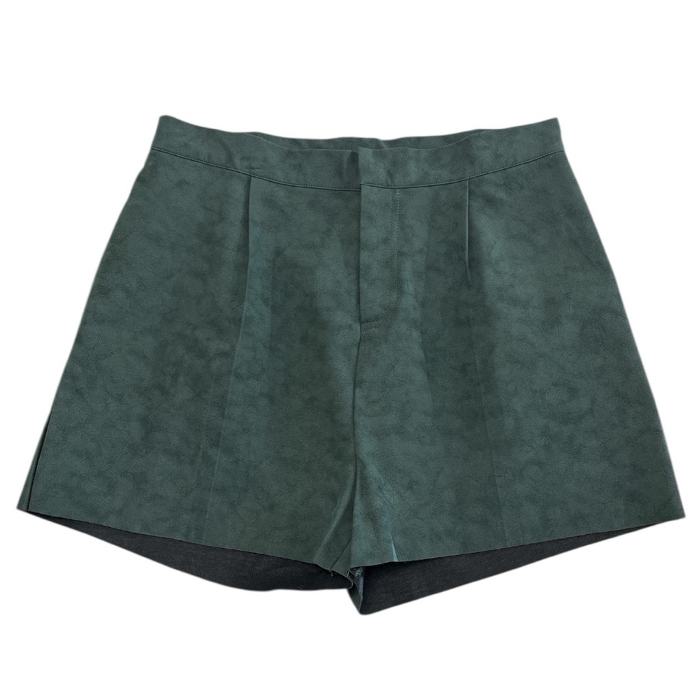 Sage The Label Green High Waist Shorts with Textured Fabric Women’s Sz L